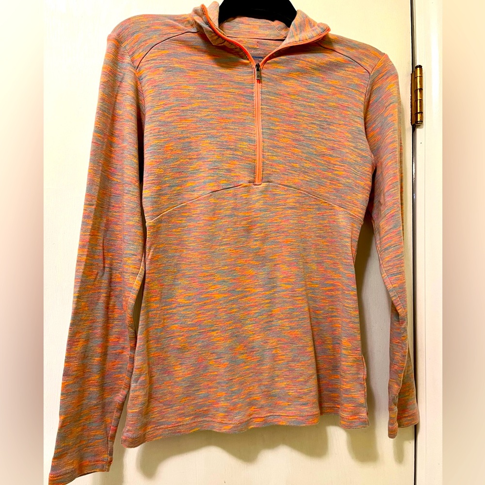 Columbia 1/4 Zip Lightweight Pullover Pink Coral Multicolor Collared L/S Small